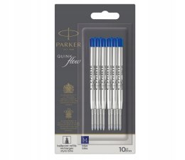 Wkłady Parker do długopisu niebieskie metalowe 10 sztuki Rozmiar Medium 0,7mm