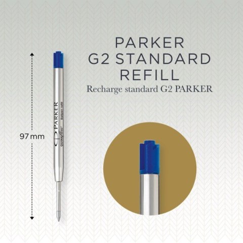 Wkłady Parker do długopisu niebieskie metalowe 10 sztuki Rozmiar Medium 0,7mm Wkłady Parker do długopisu niebieskie metalowe 10 sztuki Rozmiar Medium 0,7mm