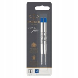 Wkłady Parker do długopisu niebieskie metalowy 2 sztuki Rozmiar Medium 0,7mm
